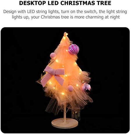 Veemoon 1 Set Light M Tabetrop Bow Adornment Xmas Kids Tree for Christmas mini ornamentos led ornamentos ornamentos brilhantes
