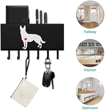 Alemão Shepherd Dog Key Titular Personalizado Montagem de parede ganchos de chave de chave de organizador para decoração de entrada de escritório em casa