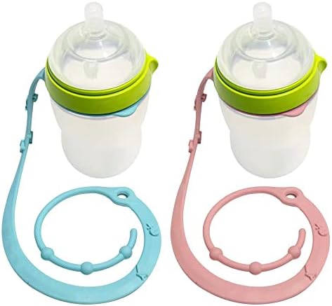 Correia de garrafa de água do carrinho, 2pk de copo de bebê silenciador silicone compota