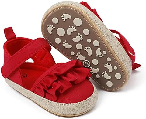 Meninas infantis bagunçar sapatos de sapatos primeiros andadores de campainha de verão sandálias planas sandálias de