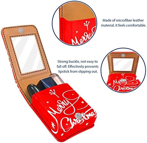 Caixa de batom de Oryuekan, bolsa de maquiagem portátil fofa, bolsa cosmética, organizador de maquiagem do suporte do batom, Feliz Natal