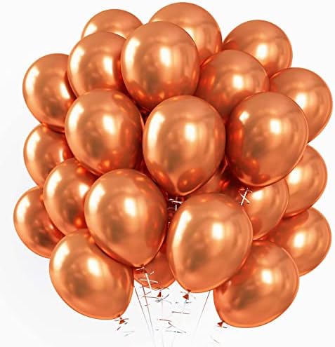 Balões de laranja queimados de Rubfac, 70pcs 10 polegadas de balões de laranja e fita, balões de látex grossos para suprimentos