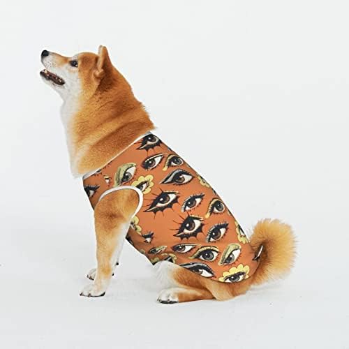 Camisas de animais de estimação de algodão de boa ter a sorte de cachorro-olho-de-olho de olhos de pm pijamas de cão de cachorro macacão