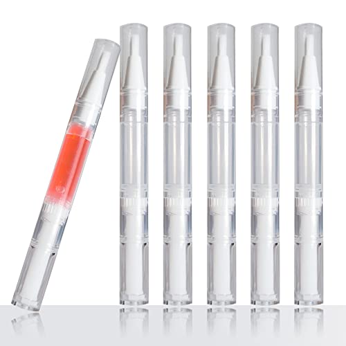 Canetas de torção transparentes BWXXXR de 12 ml de caneta transparente vazia com pincel ， Garrafas de óleo de cutícula vazia,