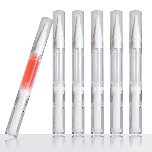 Canetas de torção transparentes BWXXXR de 12 ml de caneta transparente vazia com pincel ， Garrafas de óleo de cutícula vazia, Óleo de cutícula Pen vazio para líquido de crescimento de cílios de esmalte com brilho labial