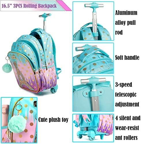 Egchescebo School Bags Kids Rolling Mackpack For Girls Bagage Say