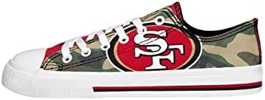 Foco São Francisco 49ers NFL Sapatos de lona de baixa canela feminina - 7