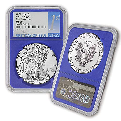 2021 1 oz American Silver Eagle Coin MS70 por moedas $ 1 MS-70 NGC