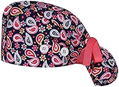 iopqo womens chapé de moda chapéu de verão com botões com banda de suor Bouffant e boné de beisebol para mulheres