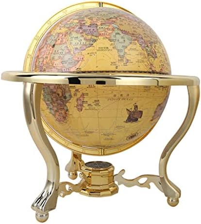 N/A Antique Globe Gift Office Desk Decor Tool Crafts de ensino com Compass 720 Graus Reading World Globe