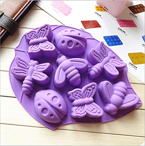 Sy-001 8 células Bolo de silicone molde Jelly Pudim Handmade Soap Butterfly Dragonfly Mold Bolo Baking Tool