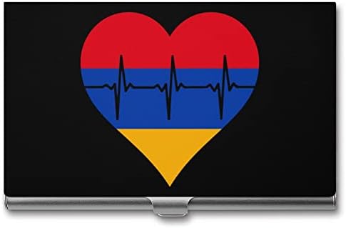 Love Armênia Design Heartbeat Id Id Card Titular Case Organizador Profissional Metal Slim Pocket