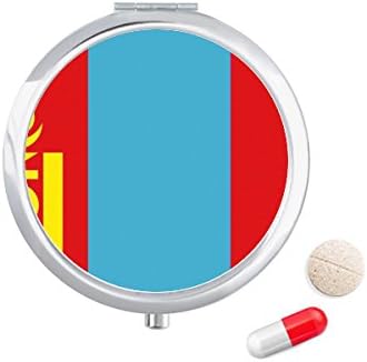 Mongólia Flag National Country Country Case Caso Pocket Medicine Storage Box Recipiente Distribuidor
