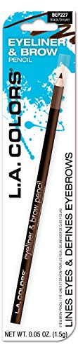 L.A. Colors 7 Eyeliner & Brow Pencil, Black Brown, 1 onça