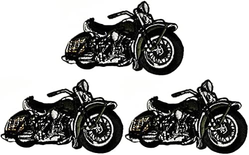 Kleenplus 3pcs. Racing Motorbike Bordado adesivo de tecido de tecla vintage Motocicletas Ferro de desenho animado