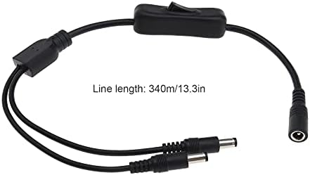 2 x 1 fêmea a 2 Cabo de divisor de potência masculina DC 5.5x2.1mm preto para cctv/camera de segurança/dvr standalone/tira