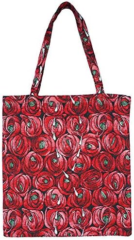 Signare Tapestry Reutilable Grocery Grocery Eco-Friendly Shopping Bag com Mackintosh Rose Teardrop Design