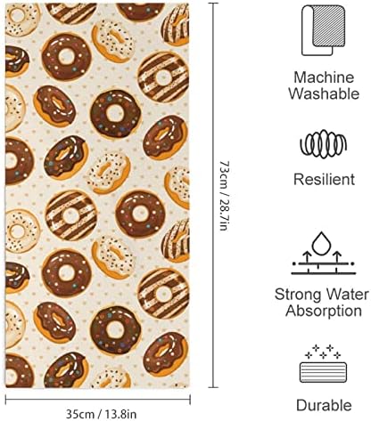 Donuts de chocolate de açúcar toalhas de mão face lavagem corporal pano macio panos macios com fofos estampados para banheiro