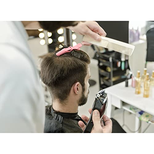 Ondder 14 Pacote de cabelos jacarés rosa clipes para denominar clipes de cabelo de salão de salão maior para clipes de barbeiro para