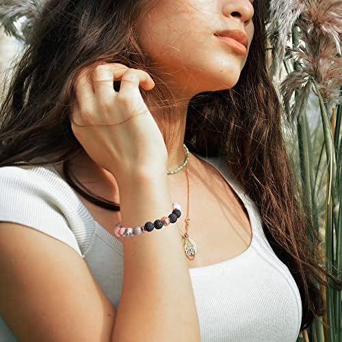 Syjuan Ansiedade Cura Bracelets Para Mulheres Aromaterapia Difusor Bracelets de Mis de Pedis com Lavanda ioga ioga Espiritual Lava