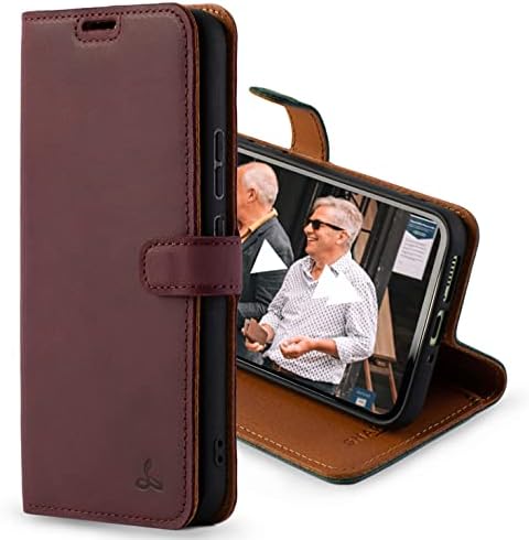 Carteira vintage de cobra para Samsung Galaxy A54 || Caixa de telefone da carteira de couro real || Couro genuíno com visualização e suporte de 3 cartas || Flip Folio Cover com slot de cartão