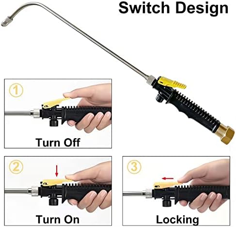 A varinha de rega para cestas penduradas, pulverizador de mangueira de jardim com bico ajustável, ferramenta de limpeza
