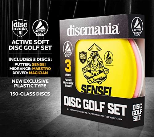 Discmania Active Soft Disc Golf Conjunto de 3-inclui putter de golfe de disco, gama média e motorista, conjunto de discos de golfe Frisbee,