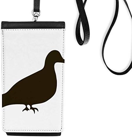 Black Pigeon Animal Portrayal Phone Cartet Burse pendurada bolsa móvel bolso preto