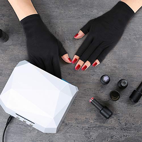 Sycond 3 Pares UV Gel Manicures Manicures Glove Anti -UV Luvas sem dedos Mãos do secador de manicure de lâmpada leve