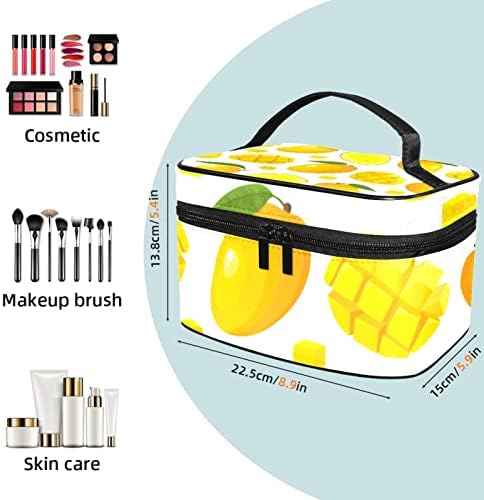 Cartoon manga de frutas amarelas Padrão de maquiagem portátil sacos cosméticos compõem bolsas organizadoras para mulheres meninas