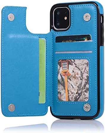 Caixa de telefone para iPhone 11 2019 6,1 polegadas com tela de protetor de tela de vidro temperado Tampa da carteira Flip Flip Leather