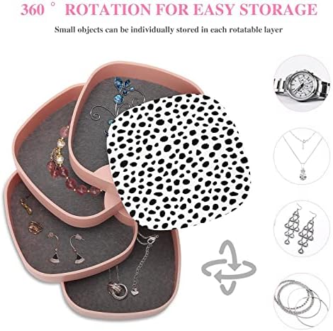 Dalmatians Print Jewelry Storage Box Organizador de 4 camadas de jóias de jóias de jóias para ancê-colar de pingente de