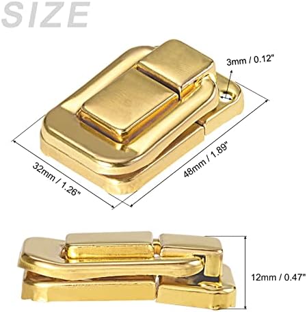 Metallixity Toggle Catch Lock 5pcs, travas de ferro HASP - Para caixas de armários, malas, tom de ouro
