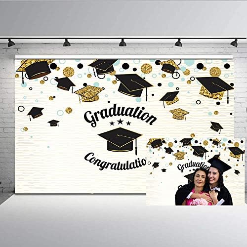 Graduação parabéns fotografia pano de fundo Golden preto tampa de graduação graduada fotografia 2022 Photoshoot Studio Props
