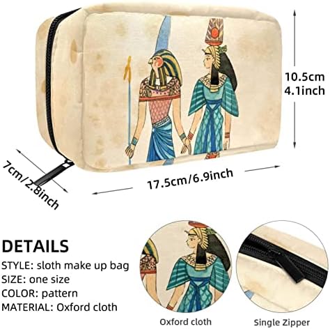 Bolsa de maquiagem inadequada, antiga bolsa de cosméticos do Egito portátil Tote Travel Caso Organizer Case Ferramentas