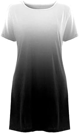 Vestidos casuais de míshui vestidos casuais para mulheres moda o pescoço de manga curta balanço de camiseta solta vestido de algodão maxi para