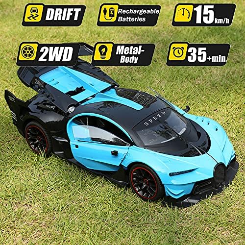 1:14 Scale Remote Control Sport Car para meninos meninas com luzes e sons, carro modelo RC de alta velocidade para