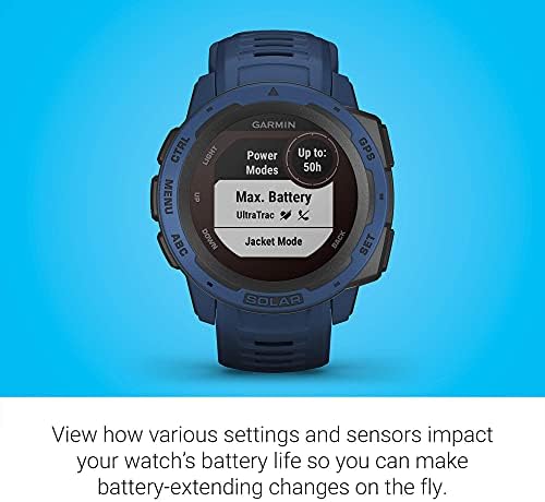 Garmin - Instinct Solar GPS Rugged Smartwatch 45mm - azul de maré