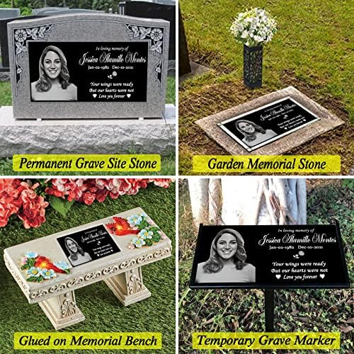 Pedras Memoriais Humanas Personalizadas ODB, Black Granite Memorial Garden Stone, Presentes para alguém que perdeu um ente