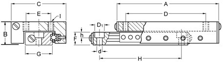 Del -Tron Precision, Inc. 26,9 mm x 152 mm, viagens 100 mm, conjuntos de slides de bola - métrica