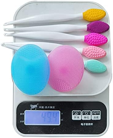 Esfoliando Brush PCs e 5 Bincos de Silicone 2Pieces Limpando Lips Face Banheiro Produtos Banheiro Prateleira de Armazenamento