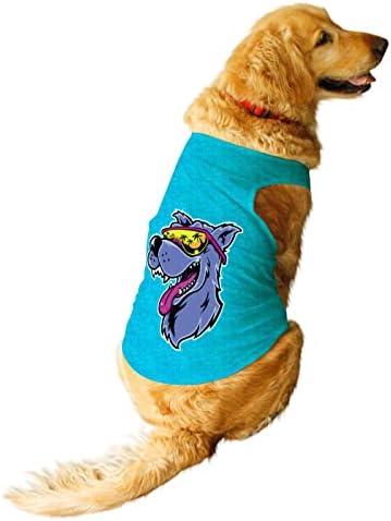 Ruse- Pets Pets Praia Dog impresso Retro redondo de pescoço Summer Summer Dog Camise