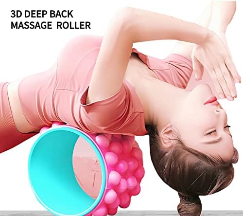 Rolo de ioga de massagem profunda extra e forte com bolsa, rolo de ioga traseira para dor nas costas, rolo de espuma