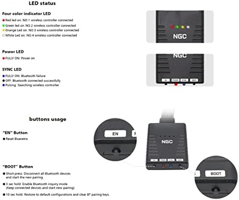 Adaptador do controlador sem fio Kuidamos, o adaptador de controlador de jogo Redefinir botão ESP32 CHIP Alta sensibilidade Botões
