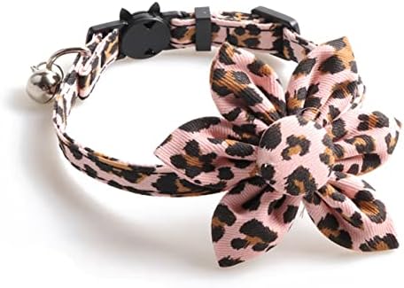 Lajiao usfuzhongfu-up colar de estimação de gola de leopardo de gola de leopardo design de sino de gato de gato de gato para
