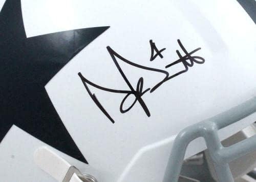 Dak Prescott assinou o Dallas Cowboys f/s 60-63 holograma de capacete de velocidade de velocidade-capacetes da NFL