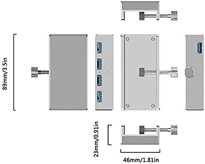 SJYDQ Aluminium 4 Porta Multifuncional USB 3.0 CLIP CUMP