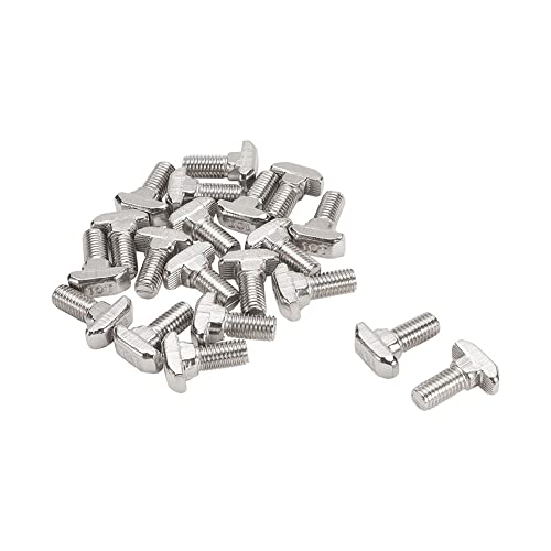 M6 Thread 16mm T-slot TRAT-IND SLIFELIDO PARAFUSO DE PARAFUSO DE AÇO DE CARBONA 30 SERVES 20PCS,