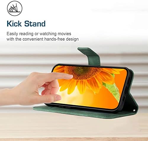 Caixa da carteira XYX Compatível com iPhone 12 Pro Max, estrondo de couro floral de meia flor Flip de couro com pulso Strap