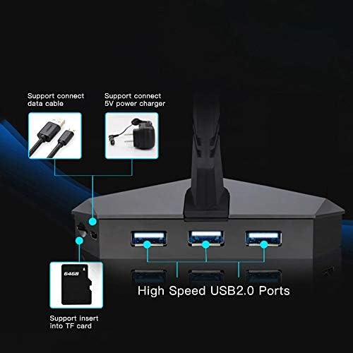 Jahh USB Hub LED LED LUZ DE 3 PORTA BUNGEE HUB USB SPLITTER SD SD LEITOR DE CARTO DE MOUSE